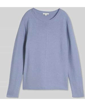 Tom Tailor Regular Fit Pullover mit gerippten Abschlüssen - Blau