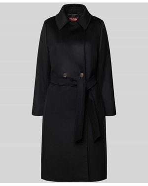 Max Mara Gerader Mantel aus reiner Schurwolle Modell 'BCOLLAG' - Schwarz