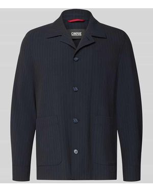 Cinque Oversized Fit Freizeithemd mit Viskose-Anteil Modell 'Malte' - Blau