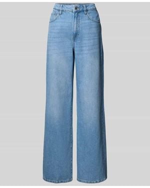 Mango Wide Fit Jeans mit Knopfverschluss Modell 'DANILA' - Blau