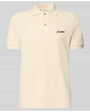 Prohibited Slim Fit Poloshirt Met Labelstitching Model 'Hampton' - Naturel