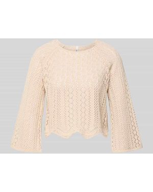 ONLY Cropped Pullover aus Baumwoll-Mix Modell 'NOLA' - Natur