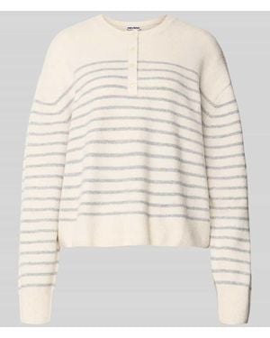 Review Relaxed Fit Pullover in Strick-Optik - Natur