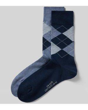 Camano Socken mit elastischem Rippenbündchen im 2er-Pack - Blau