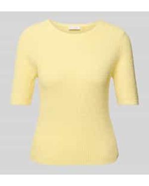Rich & Royal Gebreide Pullover Met 1/2-mouwen - Geel