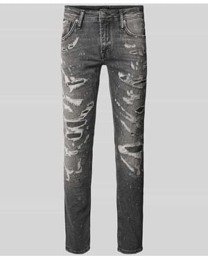 Antony Morato Tapered Fit Jeans im Destroyed-Look - Grau