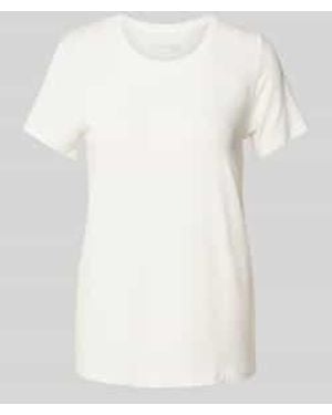 Schiesser T-shirt Met Geribde Ronde Hals - Wit
