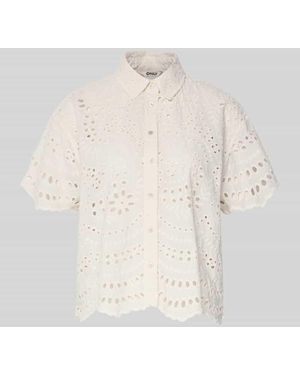 ONLY Boxy Fit Kurzarmbluse aus reiner Baumwolle Modell 'NEW LALISA' - Natur