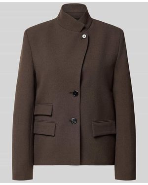 Mango Regular Fit Blazer mit Stehkragen Modell 'LEO' - Braun