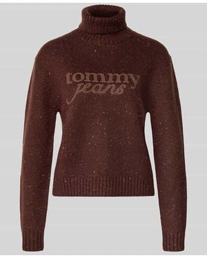 Tommy Hilfiger Regular Fit Rollkragenpullover mit Wollanteil Modell 'NEP' - Braun