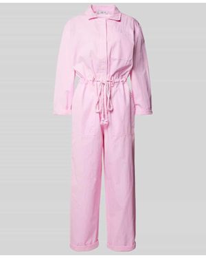 Mango Jumpsuit mit Brusttasche Modell 'NIA' - Pink
