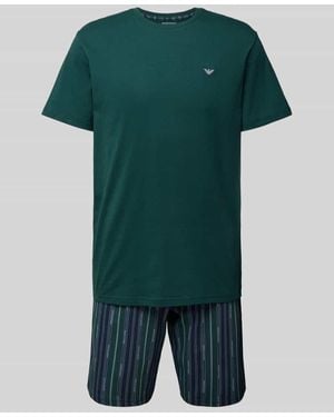 Emporio Armani Pyjama mit Logo-Stitching - Grün