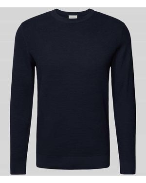 Profuomo Strickpullover mit Rundhalsausschnitt - Blau