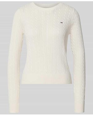 Tommy Hilfiger Regular Fit Strickpullover aus reiner Baumwolle - Weiß
