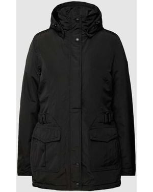 Wellensteyn Shaped Fit Parka mit Label-Applikation Modell 'ARUBA' - Schwarz
