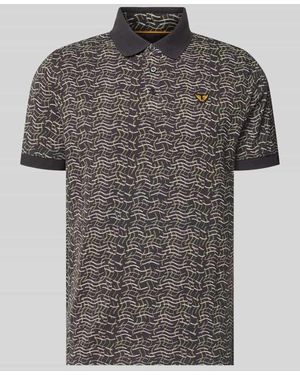 PME LEGEND Slim Fit Poloshirt im Allover-Look - Grau