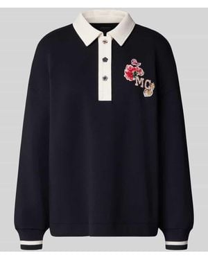 Marc Cain Relaxed Fit Sweatshirt aus Baumwoll-Mix - Blau