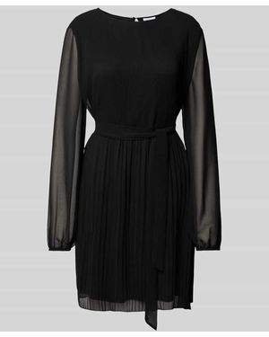 Vila Knielanges Kleid mit Rundhalsausschnitt Modell 'DALIANA' - Schwarz