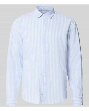 Pepe Jeans Regular Fit Freizeithemd aus Leine-Baumwoll-Mix Modell 'PHILIPPE' - Blau