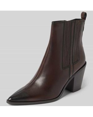 Tamaris Stiefelette aus Rindnappa mit Blockabsatz - Braun