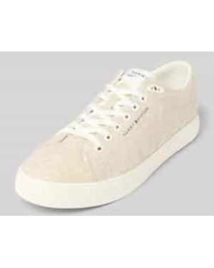 Tommy Hilfiger Lage Sneakers Van Chambray-linnen - Naturel