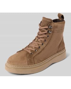 Marc O' Polo Schnürstiefel aus Veloursleder Modell 'ALGOT' - Natur