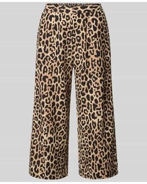 Vila Stoffhose aus Viskose-Mix im Allover-Look Modell 'PRISILLA' - Natur