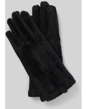 eem Handschuhe mit Kunstfellbesatz - Schwarz