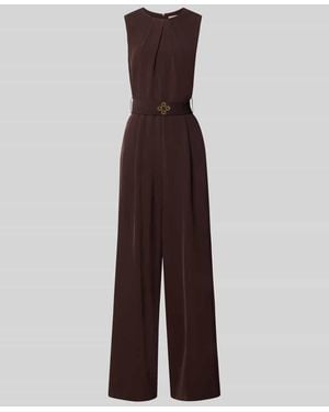 Rinascimento Jumpsuit mit Stoffgürtel - Lila