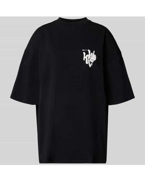 Karo Kauer Oversized T-Shirt mit Label-Print - Schwarz