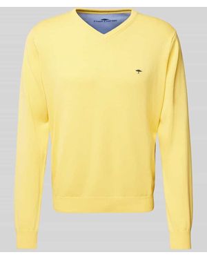 Fynch-Hatton Strickpullover Mit Logo-Stitching - Gelb