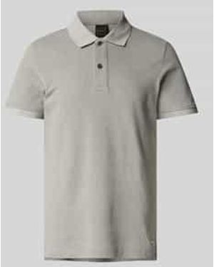 Geox Slim Fit Poloshirt Met Structuurmotief - Grijs