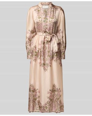 Neo Noir Midikleid mit Paisley-Muster Modell 'Nova' - Natur