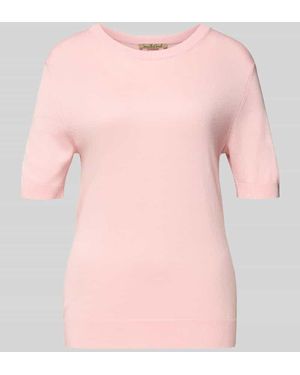 Smith & Soul Strickshirt aus Viskose-Mix mit Rundhalsausschnitt - Pink
