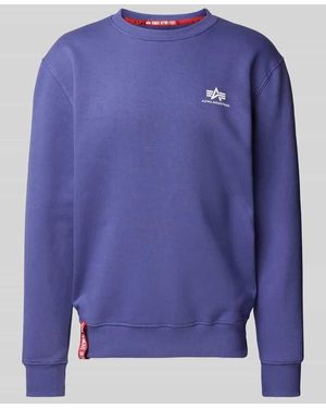 Alpha Industries Sweatshirt mit Label-Print - Blau