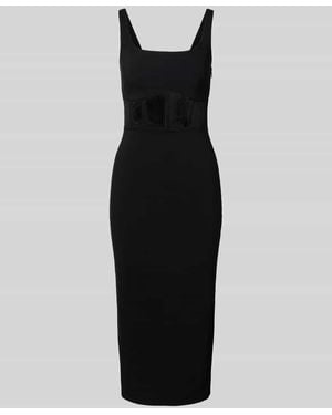 Lipsy Midikleid mit semitransparentem Einsatz - Schwarz