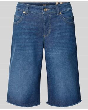 M·a·c Jeansshorts mit Fransen Modell 'Rich' - Blau