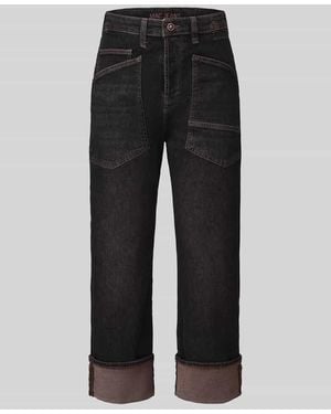 M·a·c Straight Fit Jeans aus Baumwoll-Mix Modell 'Baggy Straight' - Schwarz