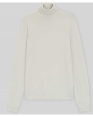 HUGO Regular Fit Rollkragenpullover aus reiner Schurwolle Modell 'SAN THOMAS' - Weiß