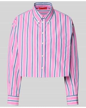 MAX&Co. Boxy Fit Langarmbluse aus reiner Baumwolle 'FARNESE' - Pink