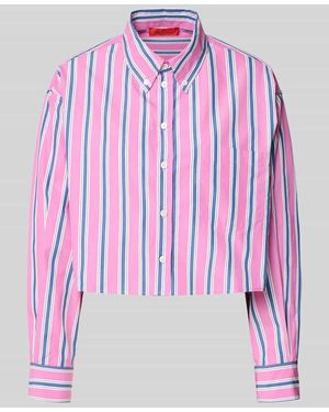 MAX&Co. Boxy Fit Langarmbluse aus reiner Baumwolle 'FARNESE' - Pink