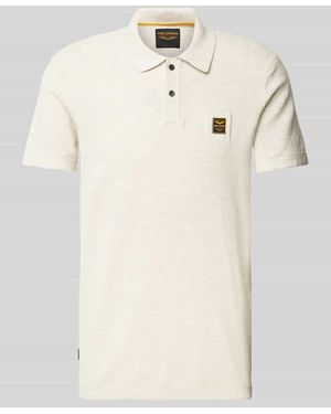 PME LEGEND Regular Fit Poloshirt Mit Label-Badge - Natur