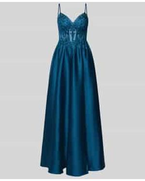 Luxuar Corsetjurk Met Stitchings En Met Siersteentjes - Blauw