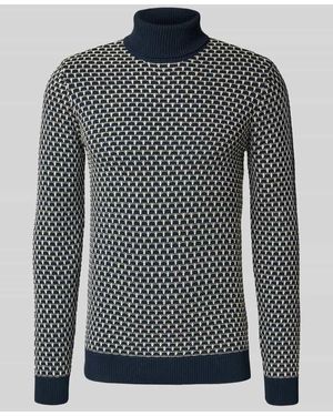 Blend Strickpullover mit Rollkragen - Blau