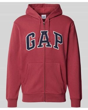 Gap Sweatjacke mit Logo und Känguru-Tasche - Rot