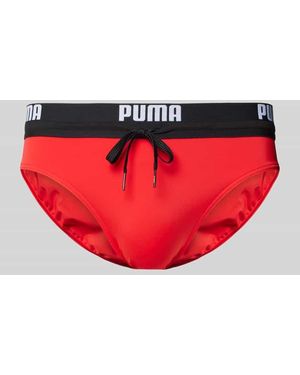 PUMA Badehose mit elastischem Bund - Rot
