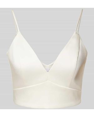 Jake*s Slim Fit Blusentop mit V-Ausschnitt - Weiß