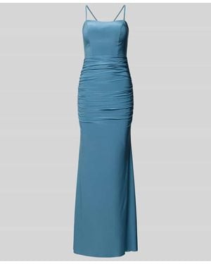 TROYDEN COLLECTION Abendkleid mit Raffungen und rückseitiger Schnürung - Blau