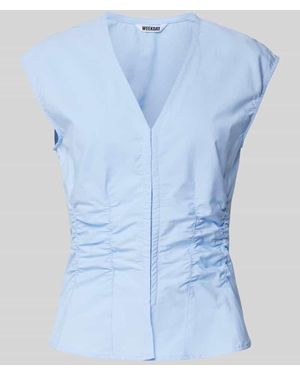 Weekday Blusentop Aus Reiner Baumwolle Modell 'Alec' - Blau