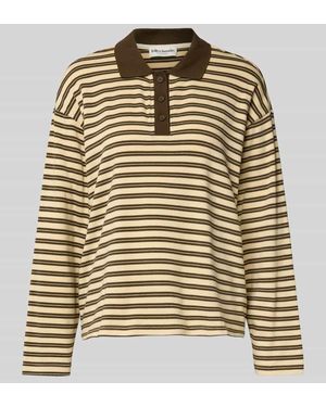 Lolly's Laundry Regular Fit Poloshirt mit kurzer Knopfleiste Modell 'Moby' - Mettallic